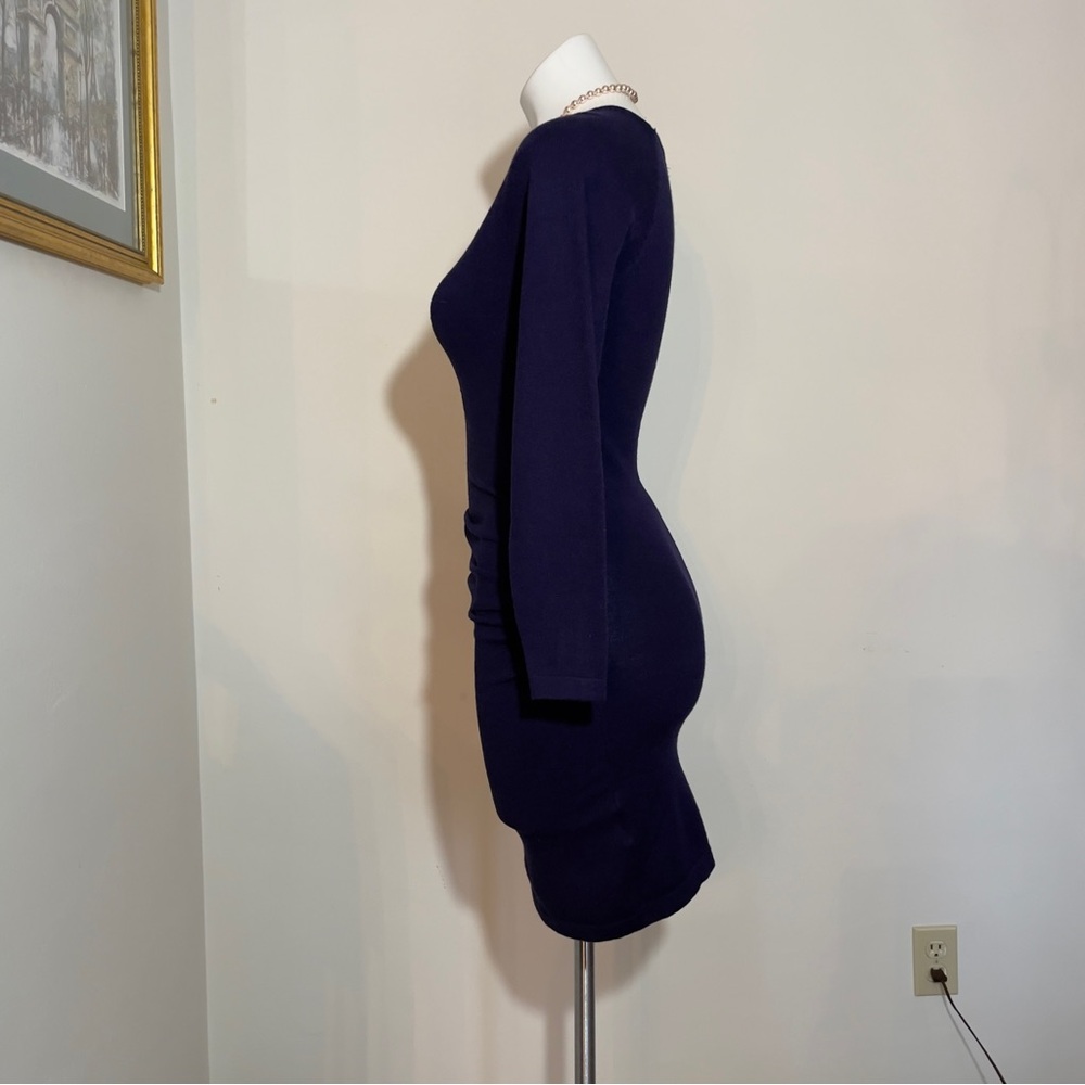Pullover Factory Navy Sweater Dress Size: Extra Small - Picture 6 of 17